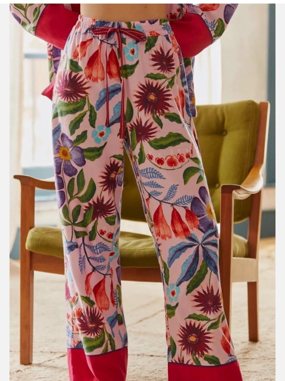 Rose de Weerd for Anthropologie floral pants